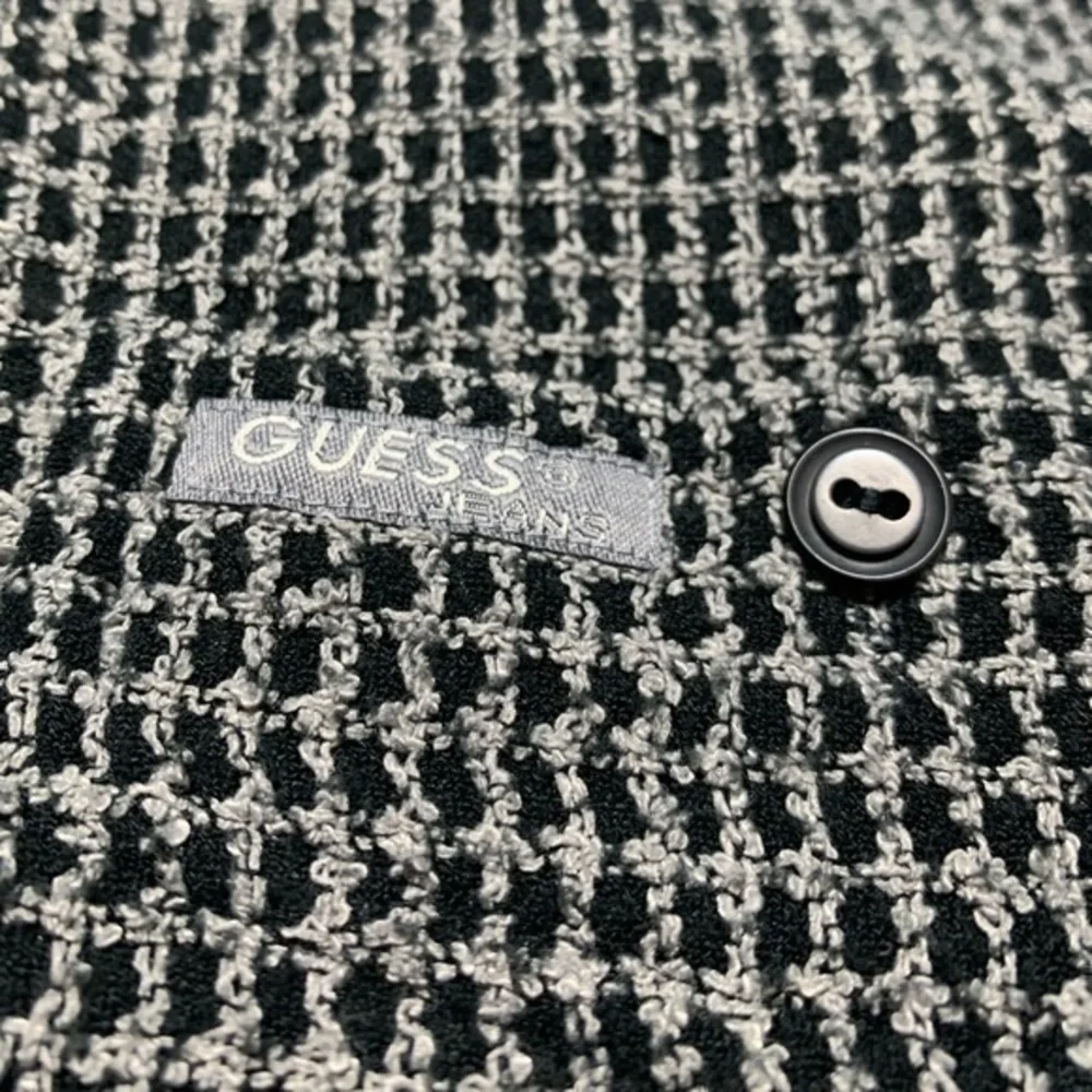 Japanese Style Sashiko Boro Stitch Knit Shirt Authentic Vintage Guess USA 80s πΈ - Picture 5 of 6